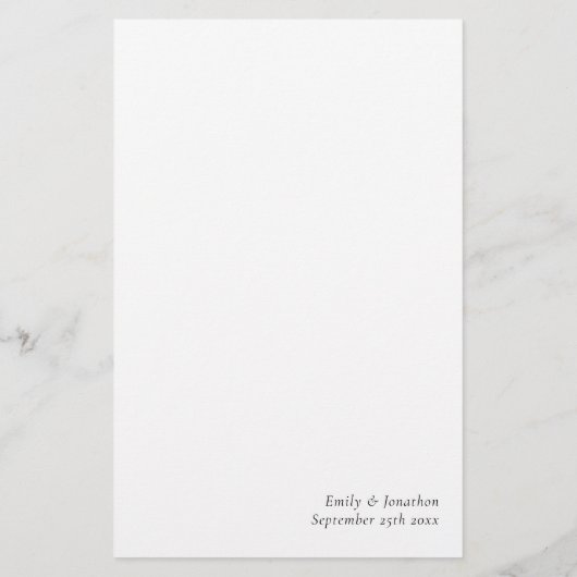 Stijlvol script Eenvoudig zwart bruiloft menu (Achterkant)