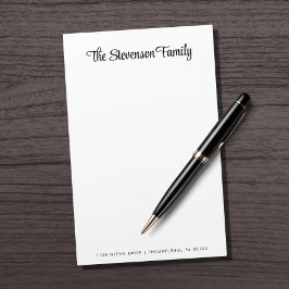 Stijlvol script familienaam monogram briefpapier
