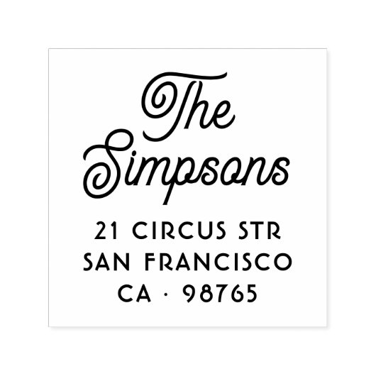 Stijlvol script familienaam & retouradres zelfinktende stempel (Design)