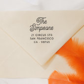 Stijlvol script familienaam & retouradres  zelfinktende stempel