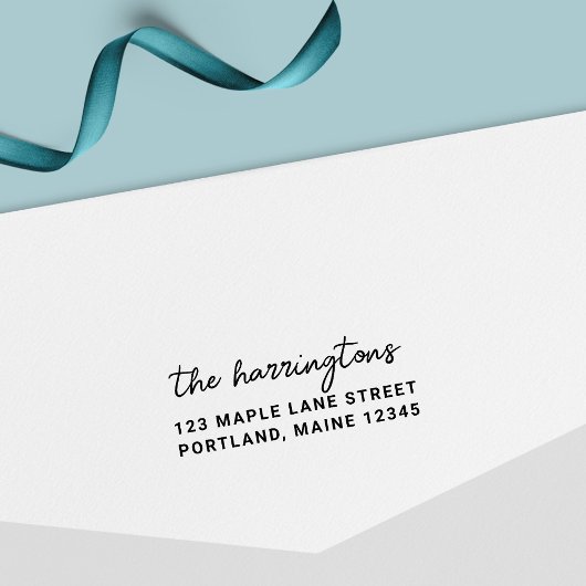 Stijlvol Script Family Name Return-adres Zelfinktende Stempel