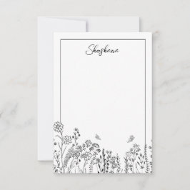 Stijlvol script, Floral Sketch Note Kaart Notitiekaartje