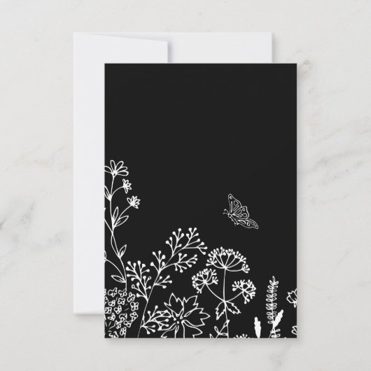 Stijlvol script, Floral Sketch Note Kaart Notitiekaartje (Achterkant)