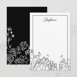 Stijlvol script, Floral Sketch Note Kaart Notitiekaartje