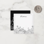 Stijlvol script, Floral Sketch Note Kaart Notitiekaartje (Voorkant / Achterkant in situ)