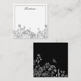 Stijlvol script, Floral Sketch Note Kaart Notitiekaartje