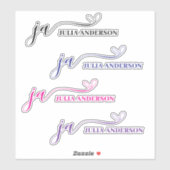 Stijlvol Script Font Monogram Kleurrijk Sticker (Vel)