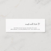 Stijlvol script gemaakt Love Heart Earning Display Mini Visitekaartje (Achterkant)