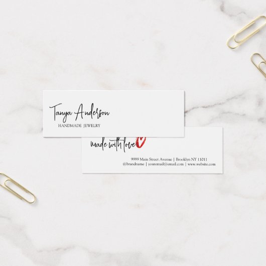 Stijlvol script gemaakt Love Heart Earning Display Mini Visitekaartjes (Kantoor)