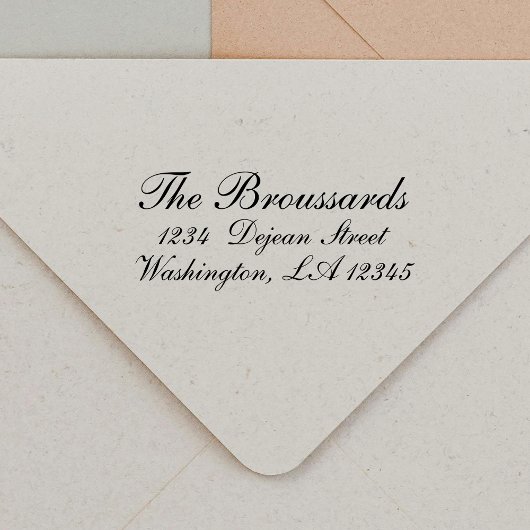 Stijlvol script gepersonaliseerd retouradres  zelfinktende stempel