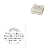 Stijlvol script getrouwd paar namen retour adres rubberstempel (Gestempeld)