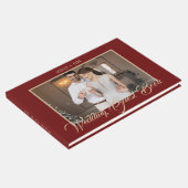 Stijlvol Script Goud en Bourgondië | Foto Gastenboek (Hoek)