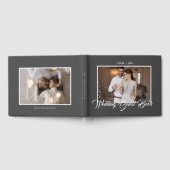 Stijlvol script grijs en wit | Foto Gastenboek (Volledig)