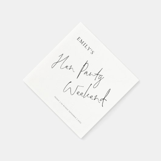 Stijlvol script Hen Party Weekend Servet (Hoek)