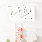Stijlvol script Hen Party Weekend Welkom Spandoek (Insitu)