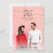 Stijlvol Script Huwelijk Save The Date Foto Kaart (Voorkant)