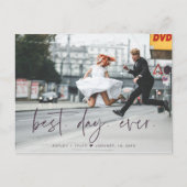 Stijlvol script | Huwelijksfoto Dank u Briefkaart (Voorkant)