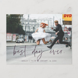 Stijlvol script | Huwelijksfoto Dank u Briefkaart