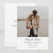 Stijlvol Script Huwelijksfoto Save The Date (Voorkant / Achterkant)