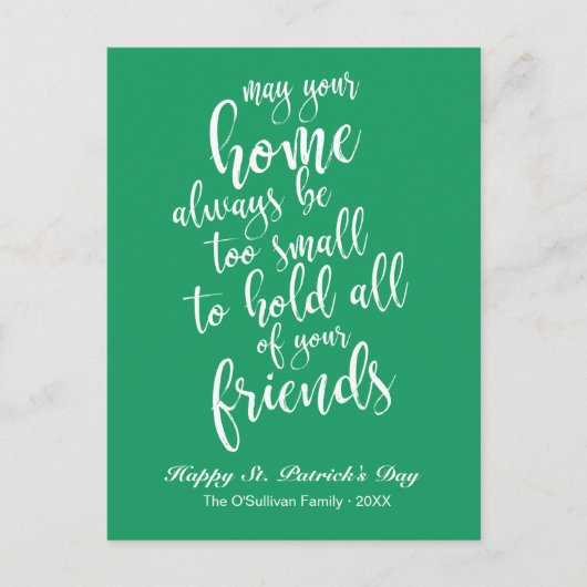 Stijlvol Script Iers Segenswens St. Patrick's Day Briefkaart (Voorkant)