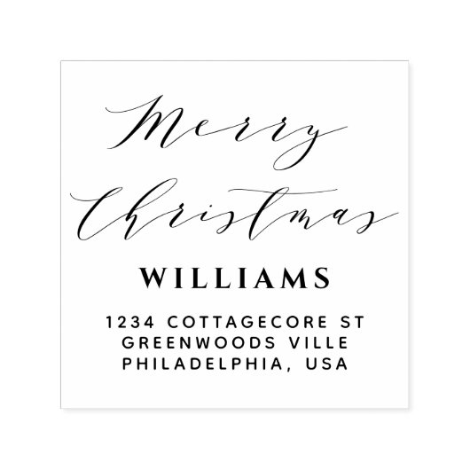 Stijlvol script kalligrafie vrolijke kerst familie  zelfinktende stempel (Design)