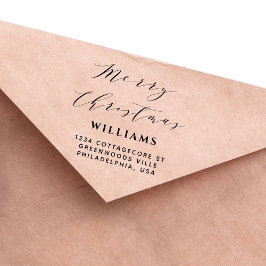 Stijlvol script kalligrafie vrolijke kerst familie  zelfinktende stempel