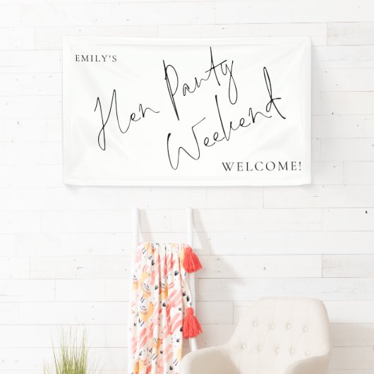 Stijlvol script Kippenfeest Weekend Welkom Spandoek (Insitu)