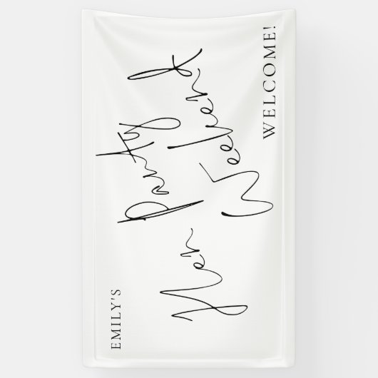 Stijlvol script Kippenfeest Weekend Welkom Spandoek (Verticaal)