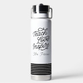 Stijlvol script Leren met liefde inspireren Leraar Waterfles (Achterkant)