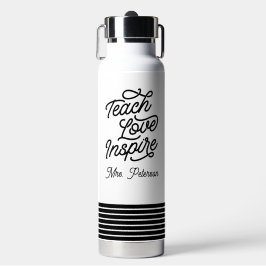Stijlvol script Leren met liefde inspireren Leraar Waterfles