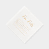 Stijlvol script | Leuke weetjes bruiloft Folie Servetten (Rechts)