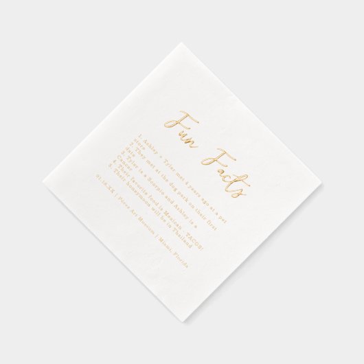 Stijlvol script | Leuke weetjes bruiloft Folie Servetten (Rechts)