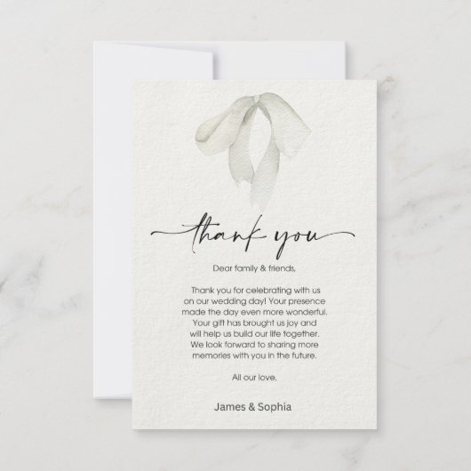 Stijlvol Script Love Hart Trouw Dank Je Foto Kaart (Achterkant)