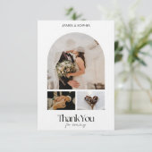 Stijlvol Script Love Hart Trouwdag Bedankt Foto  Kaart (Staand voorkant)