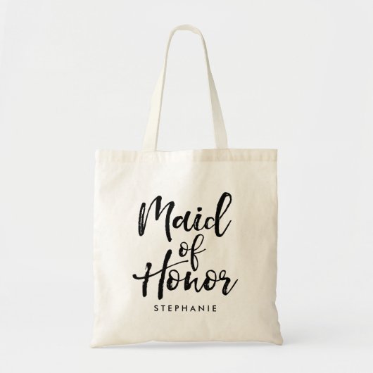 Stijlvol script "Maid of Honor" op maat Tote Bag (Voorkant)
