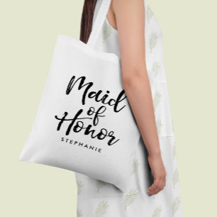 Stijlvol script "Maid of Honor" op maat Tote Bag