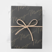 Stijlvol Script Merry & Waterverf Grey Inpakpapier Vel (In situ)