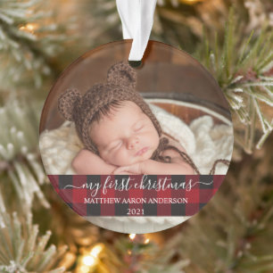 Stijlvol script Mijn eerste kerstBaby Ornament