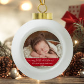 Stijlvol script Mijn eerste kerstrood Baby Keramische Bal Ornament