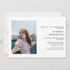 Stijlvol Script Modern 2 Photo Graduation Party Kaart