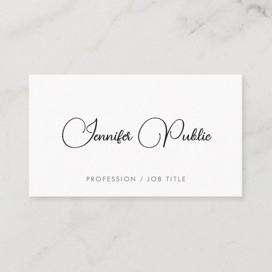 Stijlvol Script Modern Elegant Schattige Sjabloon  Visitekaartje (Voorkant)