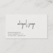 Stijlvol script Modern minimalistisch donker op li Visitekaartje (Achterkant)