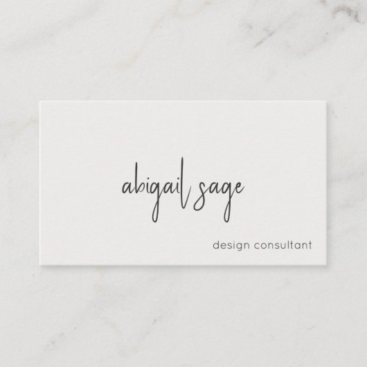 Stijlvol script Modern minimalistisch donker op li Visitekaartje (Voorkant)