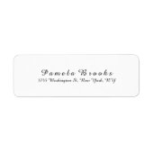 Stijlvol Script Modern Wit Plain Elegant Uniek Etiket (Voorkant)