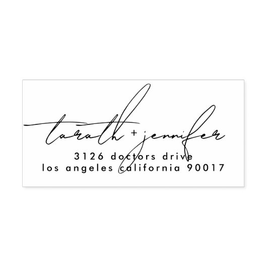 Stijlvol Script Moderne aangepaste namen Bruiloft Zelfinktende Stempel (Design)