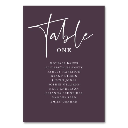 Stijlvol script | Moderne Trouwtafel Zittafel Kaar Kaart (Achterkant)