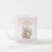 Stijlvol script Moederdag Roze Bloemen Matglas Koffiemok (Links)