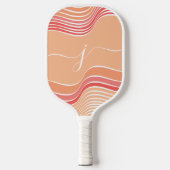 Stijlvol Script Monogram Abstract Retro Pink Wavy Pickleball Paddle (Voorkant)