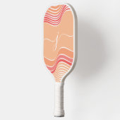 Stijlvol Script Monogram Abstract Retro Pink Wavy Pickleball Paddle (Links)