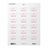 Stijlvol Script Monogram Hot Pink Modern Typografi Etiket (Full Sheet)